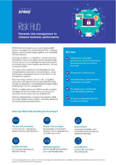 Risk Hub: Dynamic risk management to enhance business performance