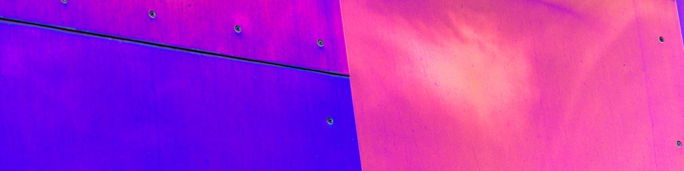 Vibrant pink and purple stainless steel panels