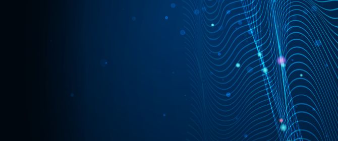 Illustration vector abstract wave motion pattern and dynamic mesh line on dark blue background