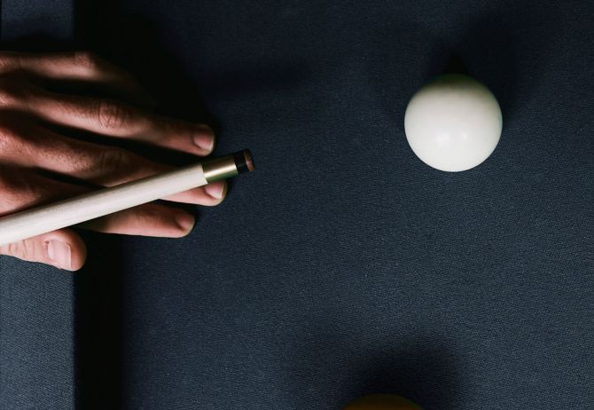 billiard table with 4 balls