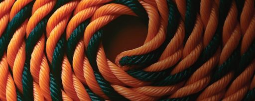 A rope of two colors forming a strong partnership