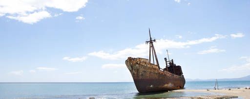 KPMG IFRS Newsletter: IFRS 9 Impairment publication image: rusting hull of a ship on a beach