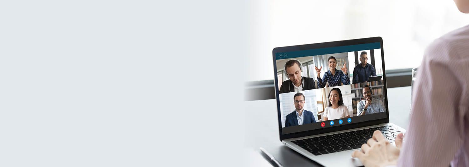 laptop showing virtual meeting
