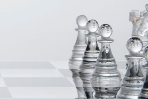 Glass chess pieces