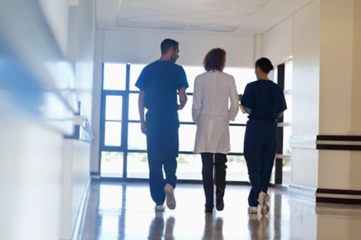 Doctors walking in a hospital