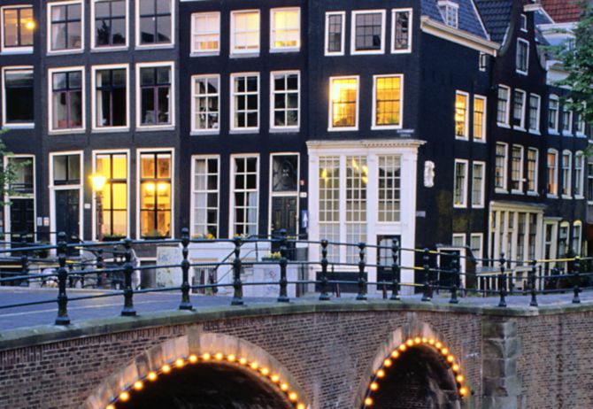 Dutch canal with houses