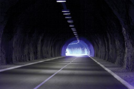 Light through tunnel
