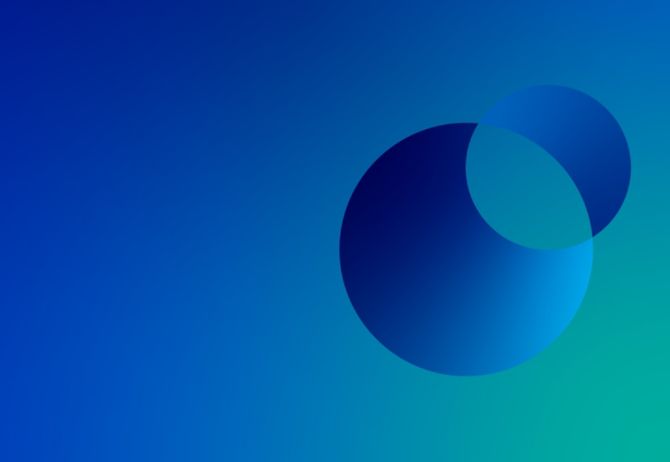 Abstract circles with blue and turquoise gradient