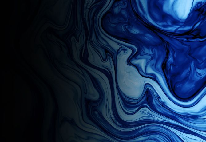 Abstract Classic Blue Marbled background, fluid paint art
