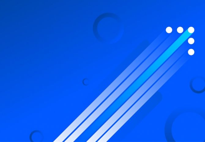 Accelerate white moving circles on blue background