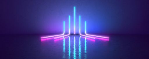 Accelerating colourful neon lines