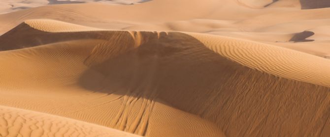Aerial view of sand dunes
