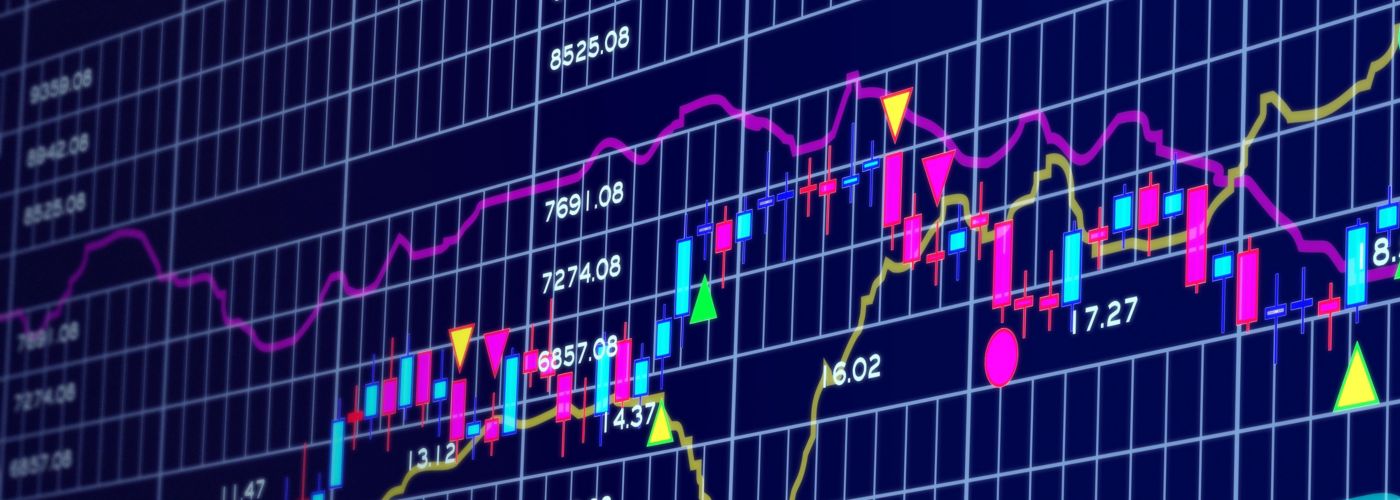Digital stock market prices chart