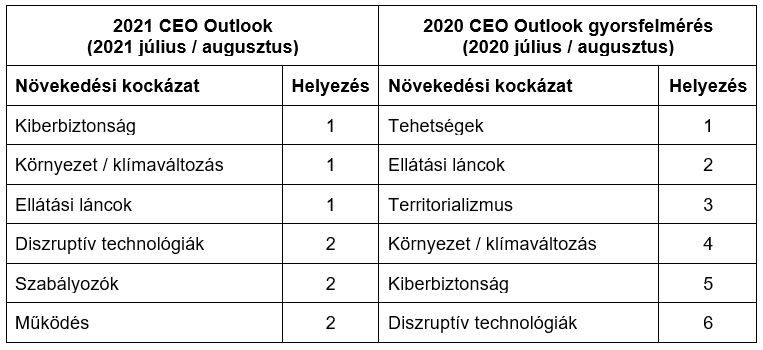 CEO Outlook 2021 table
