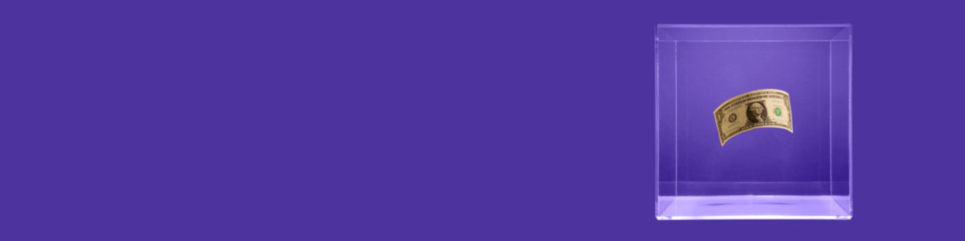 box and purple background