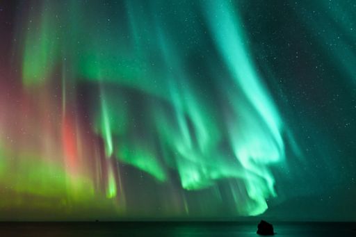 Colourful aurora borealis in Iceland