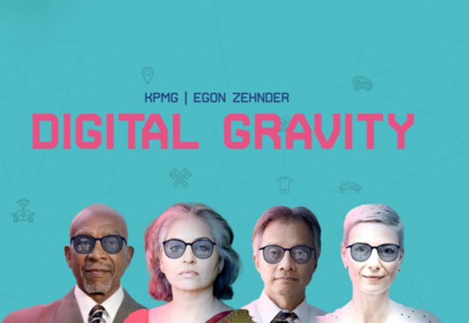 Digital gravity four people wearing glasses