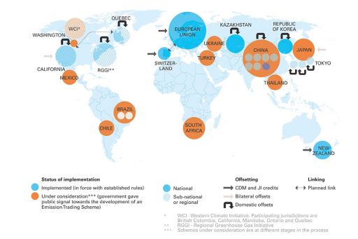 emission carbon trading map