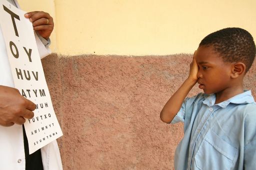 Eye test of african kid
