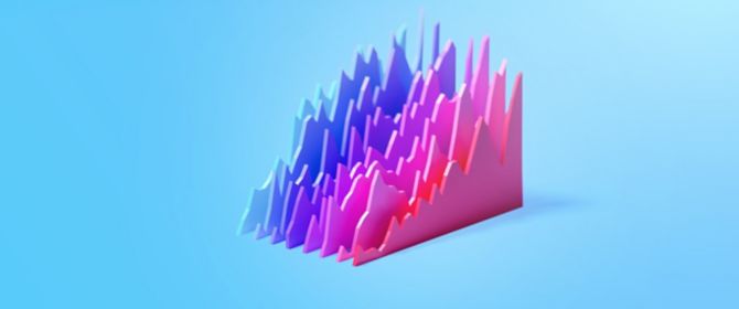 3D illustration of growth charts