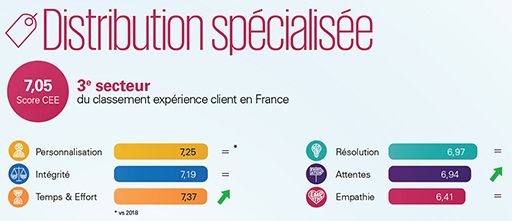 [Etude KPMG x AFRC] « Customer Experience Excellence » : Distributiuon spécialisée, 3e du top 10 des secteurs d'activités