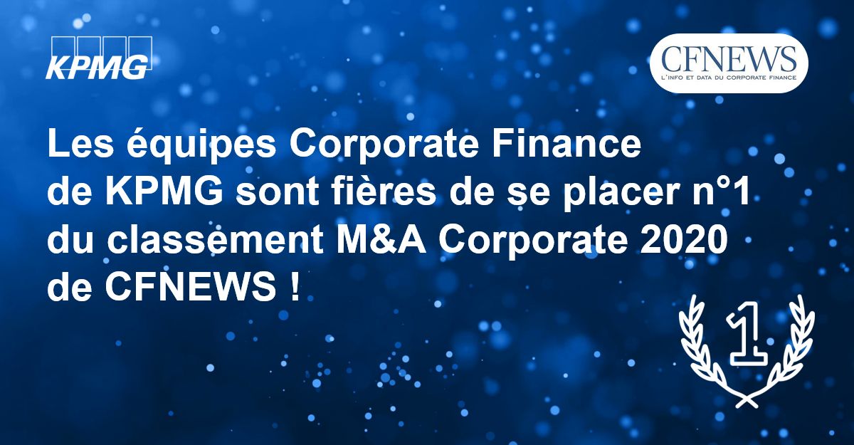 KPMG, 1er au classement M&A Corporate 2020 !