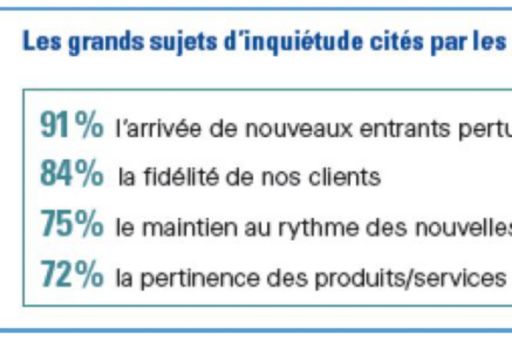 Les grands sujets d'inquiétude cités par les chefs d'entreprise français