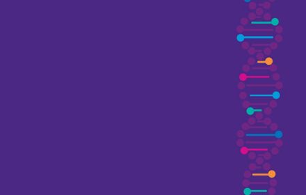 Genome illustration against violet background