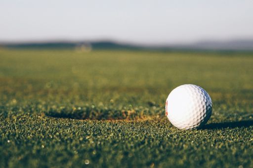 Golf ball on the ground