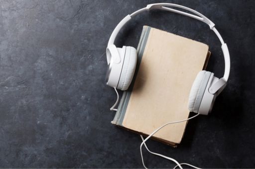 Headphones on a book