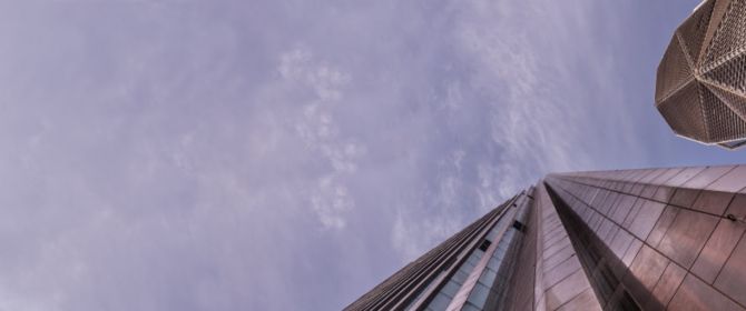 High rise buildings in sky