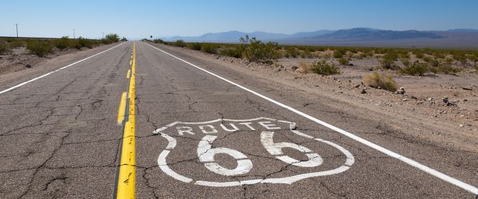 KPMG IFRS US GAAP comparison publication image: US highway route 66 in a desert