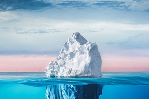 iceberg above and underwater