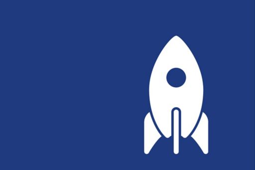 Rocket icon against a blue background