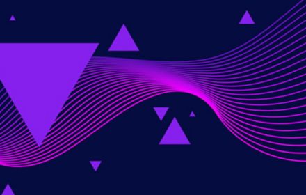 Abstract shapes on purple background with blue window overlay