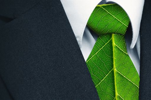 suit with tie made of green leaves