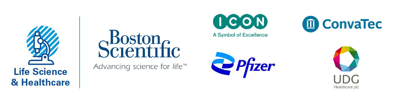 client logos: ntma, nuig, pfizer, portwest, tcd, rabobank, virgin media television