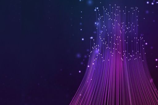 Abstract image of pink and purple microfibre lines on purple background