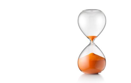 Hourglass with orange sand