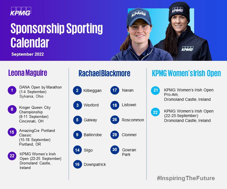 sponsorship sporting calendar with Leona Maguire and Rachael Blackmore