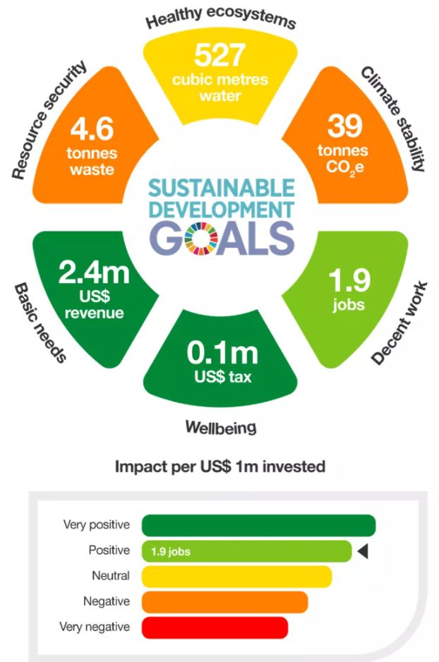  Sustainable development goals - impact per US$ 1m invested