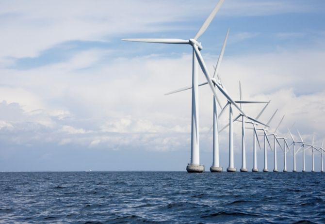 Image of windmills on the sea
