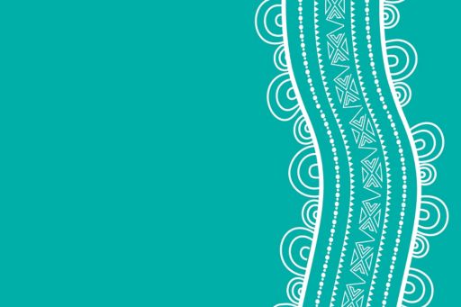 Indigenous Australia line design – teal and white