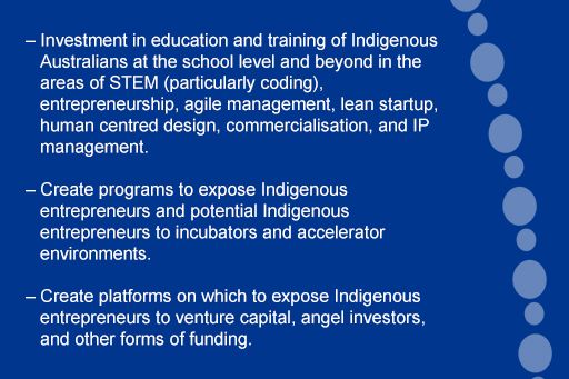 Recommendations on how to assist Indigenous entrepreneurs