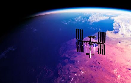 International space station revolving around earth
