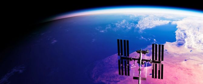 International space station revolving around earth