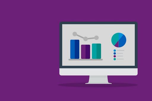 Financial data terminal - purple background