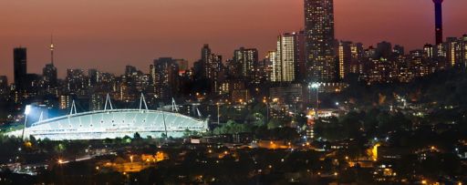 Stadium development, city view at night