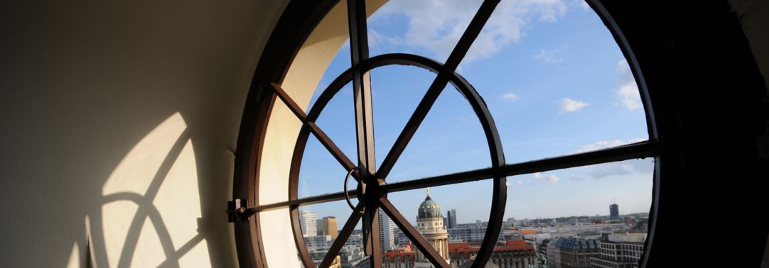 View through Porthole to German Cathedral