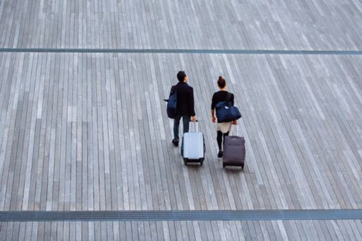people walking with luggage